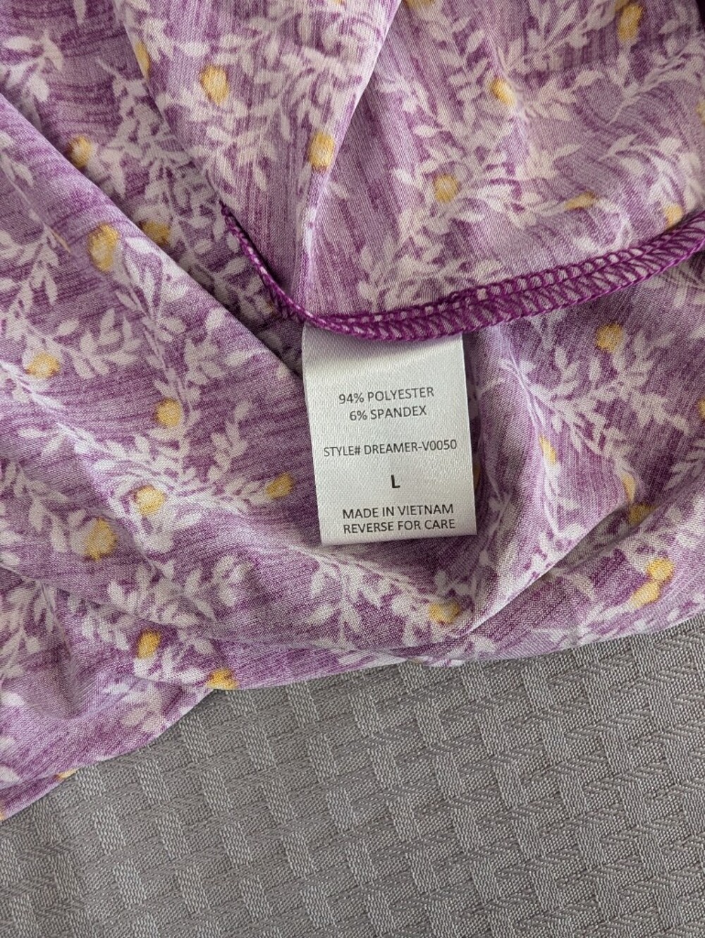 Dear Scarlett Dreamer Painted Purple V-Neck, Flutter Sleeve Empire Waist Blouse - Picture 11 of 15